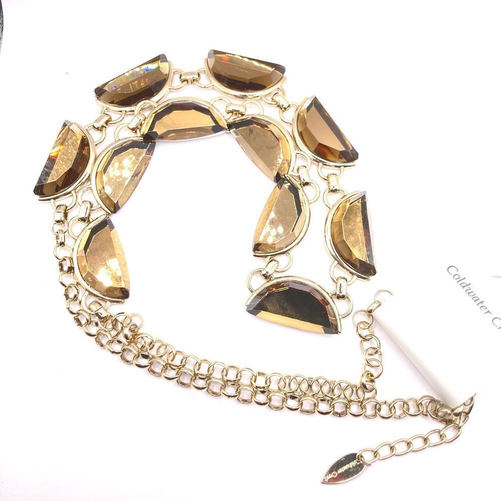 Coldwater Creek Half Moon Geometric Statement Necklace